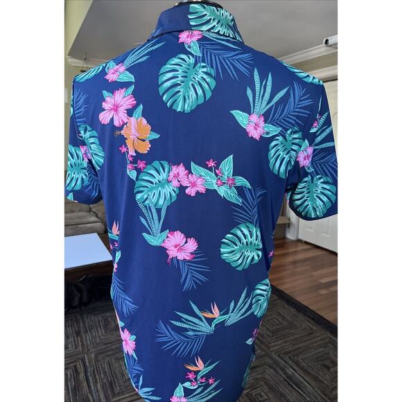 Birdie Bound Men’s Navy Floral Golf‎ Polo Size Small - Picture 2 of 5
